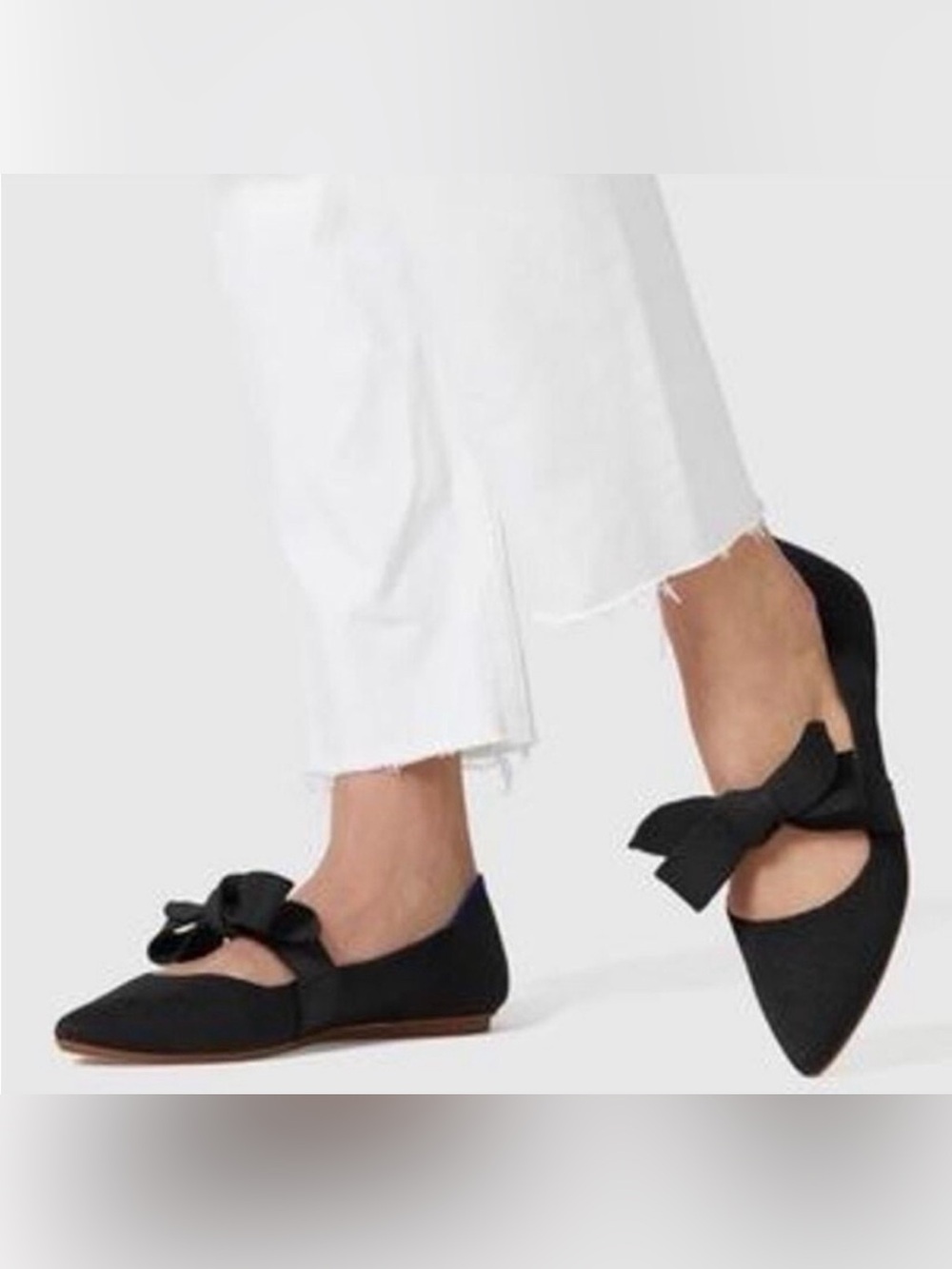 Rothy's Black Bow Pointed Toe Flats